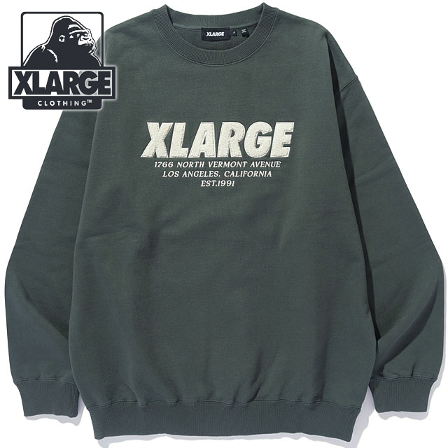シェニール ロゴ クルーネックスウェットシャツ [101243012016] メンズ トップス ロゴトレーナー x-large エックスラージ GREEN 10,164円