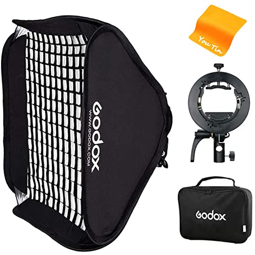 GODOXソフトボックス60x60cm折りたたみ式ハニカムグリッドS2 Bowensマウントブラケ