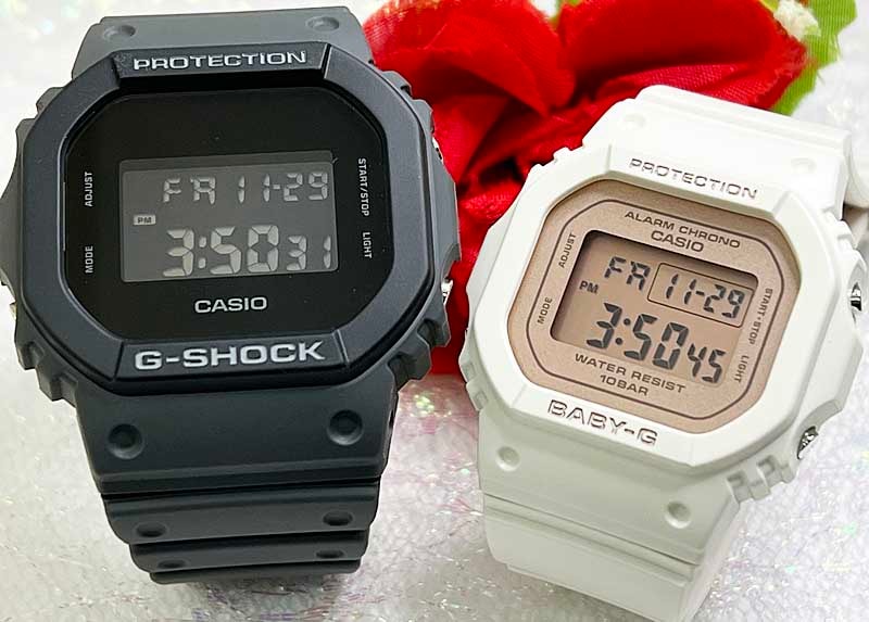 恋人たちのGショック ペアウオッチGショック ほんのり好きでいてください G-SHOCK BABY-G ペア腕時計 カシオ 2本セット DW-5610UU-8JF BGD-565SC-4JFF