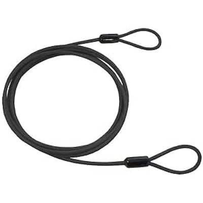 他サイト： キャプテンスタッグ 自転車 ロック ワイヤー 延長ワイヤー ダブルループワイヤー 鍵別売 ワイヤーのみ 直径4mm 長さ2.5m ブラック Y-4429の商品画像