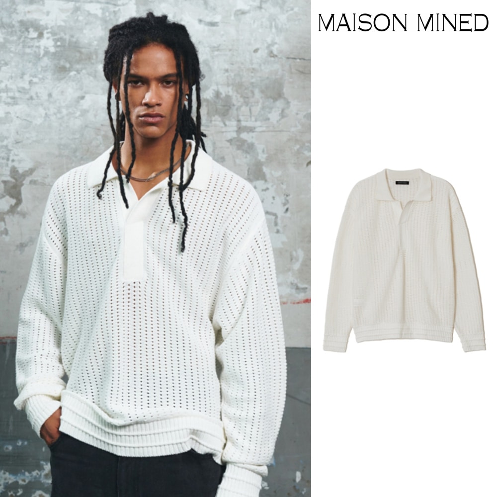 【MAISON MINED】 BUTTER CREAM KNIT SHIRTS