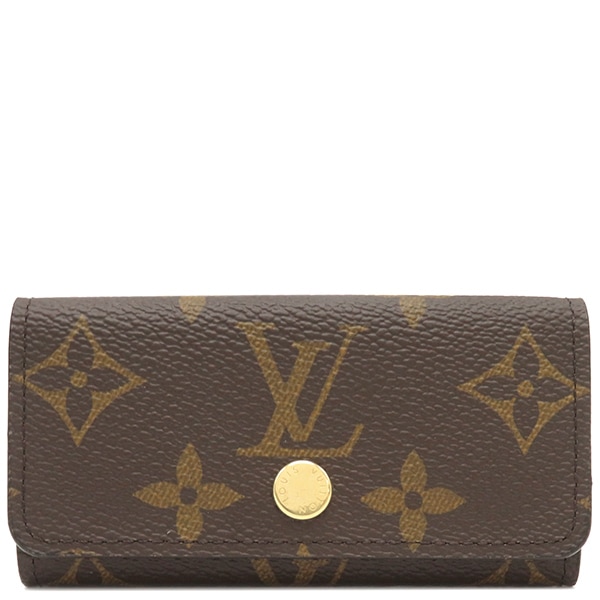 ルイヴィトン LOUIS VUITTON キーケース ミュルティクレ 4 モノグラムキャンバス モノグラム ゴールド金具 茶 鍵入れ 4連 4本 M69517 RFID【中古】