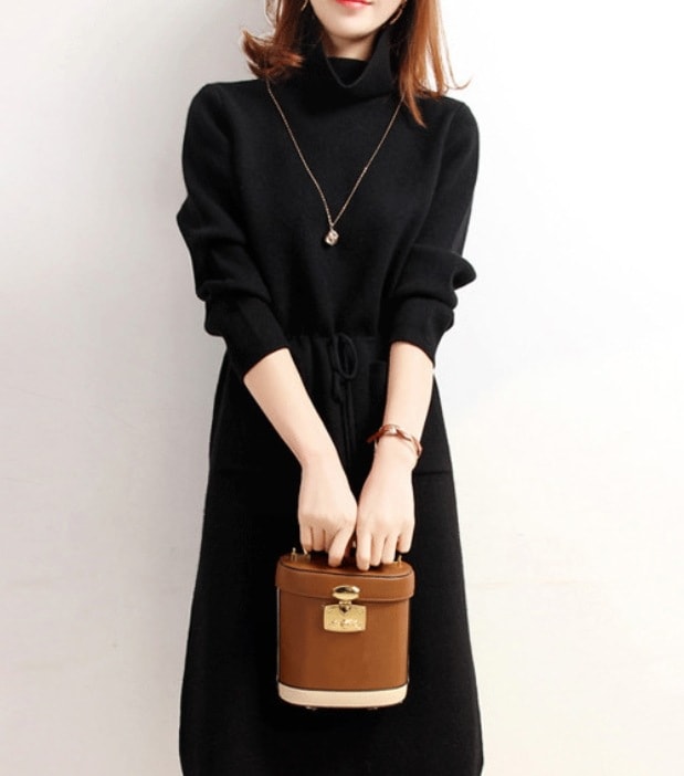 ワンピース デート モテアイテム 長袖 タートルネック ウール 可愛い きれいめ 上品 おしゃれ かっこいい 可愛い ラブリー キュート ガーリー クール モード系 セクシー エレガント