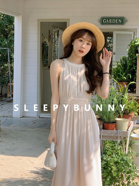 ねむそうなうさぎのジェントルドレス アプリコットの妖精ホルター