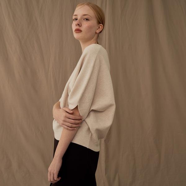 batwing sleeve round カシミアニット ニットフルオーバー プレミアムキント