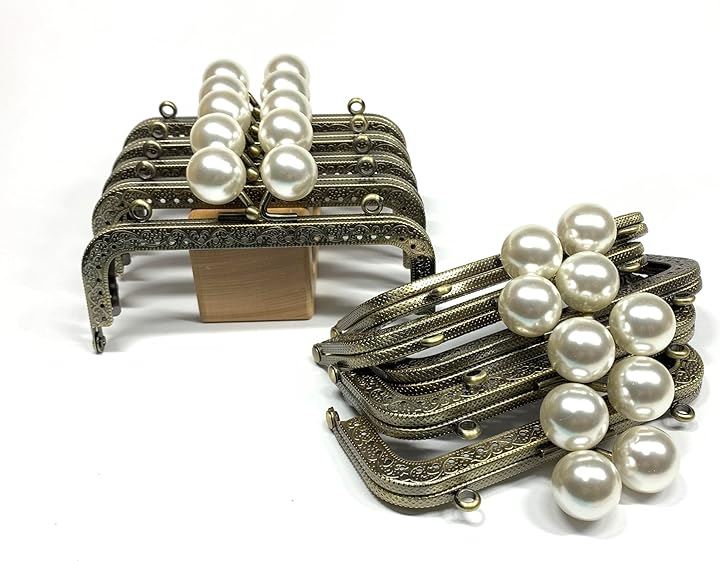 がま口 12.5cm 角型 10個セット 口金 あめ玉 アンティークゴールド ハンドメイド リメイク バッグ ポーチ 材料 DIY(パール) 4,896円