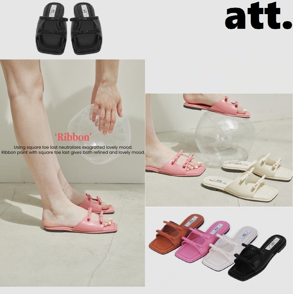 韓国ベストサンダル Ribbon slide (4color)