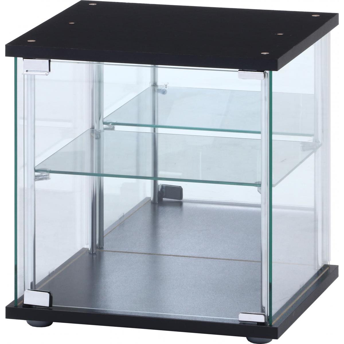 【I】不二貿易 ガラスコレクションボックス ブラック　お客様組立 収納 99474 TMG-G165 ブラック【北海道・沖縄・離島不可】
