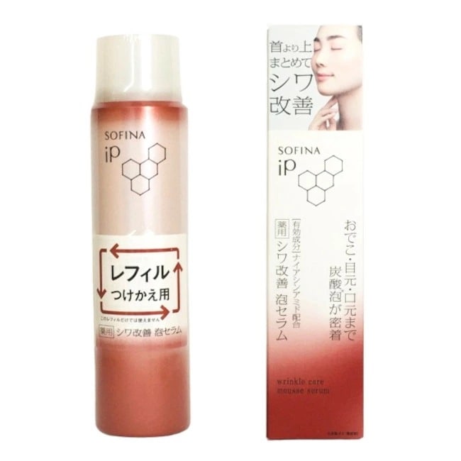 iP 薬用シワ改善 泡セラム 90g 本体 ・ レフィル / 医薬部外品 ip セラム シワ しわ シワ改善 目元 口元 頬 泡 炭酸ガス ナイアシンアミド ヒアルロン酸 美容液 /