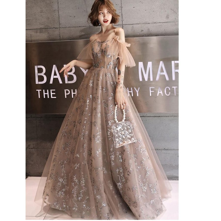 パーティードレス レディース 結婚式ワンピース Aライン ウエディングドレス ロングドレス 結婚式