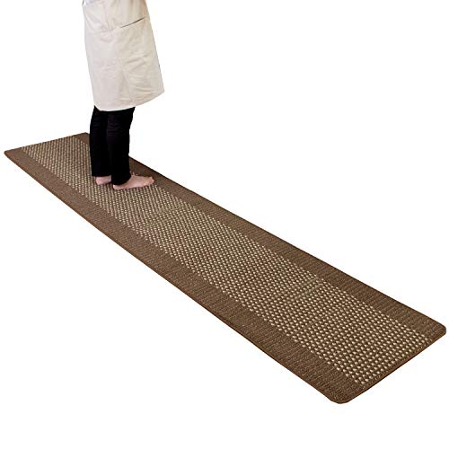 オカ (OKA) 優踏生 洗いやすいキッチンマット ブラウン 約60×300cm (洗える 台所マット)