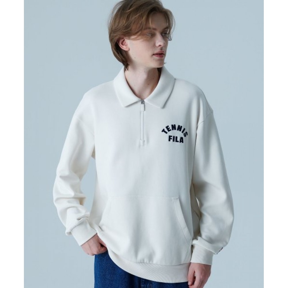 FILA コットンブレンドハーフジップアップカラースウェットシャツ (FS2POF3313XFWH)
