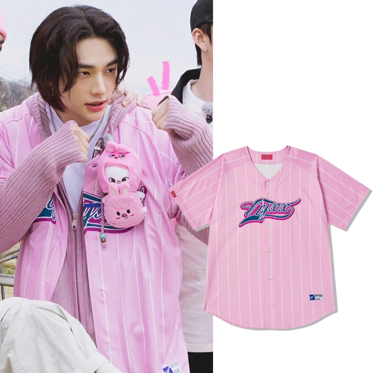 NYXX【STRAY KIDS HYUNJIN 着用】 MESSAGE LOGO RAGLAN TEE