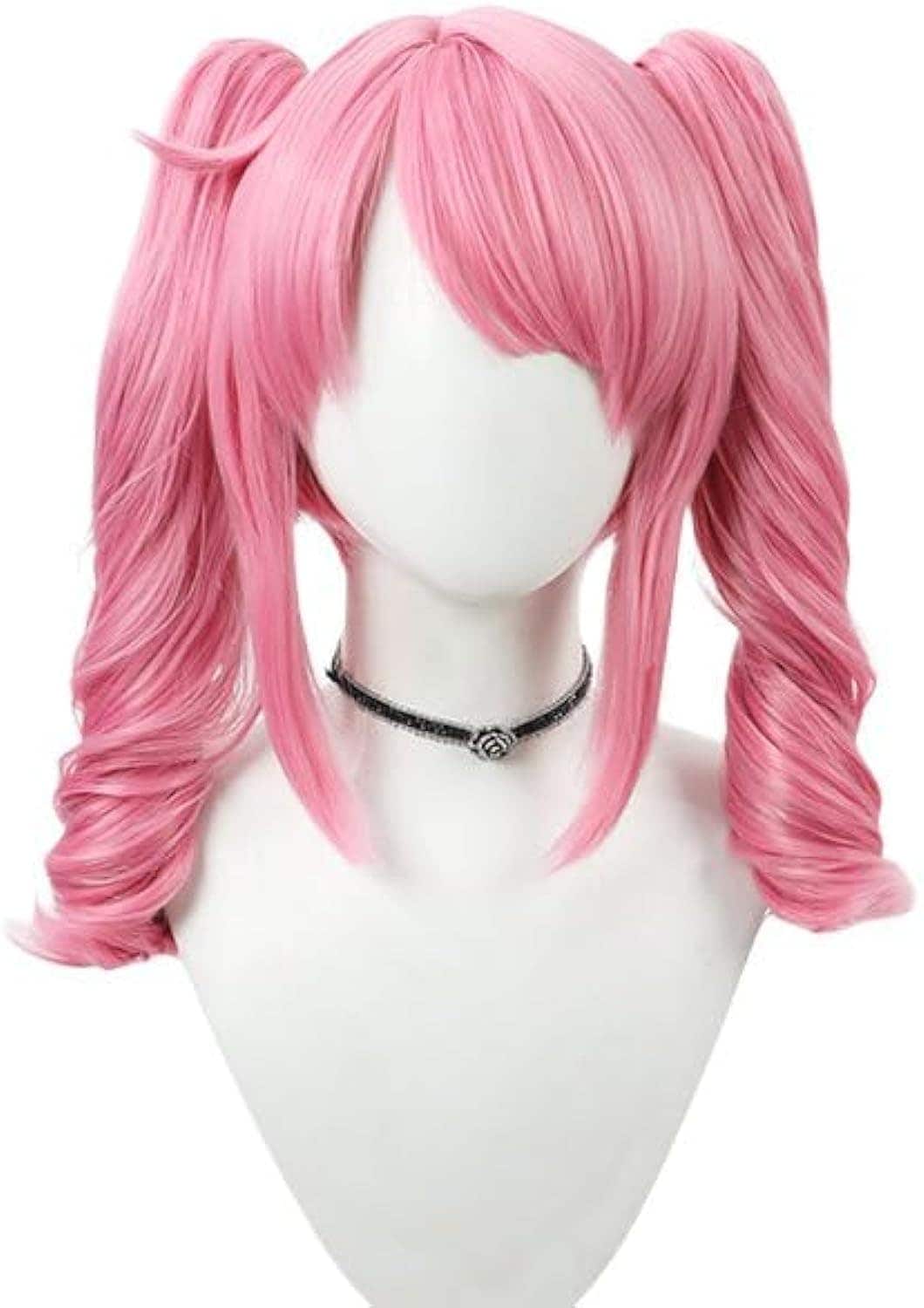 コスプレウィッグ花菱はるかはなびしはるかロングピンク魔法少女にあこがれて耐熱文化祭小物ハロウイーンウィッグかつらネット付きコスチューム