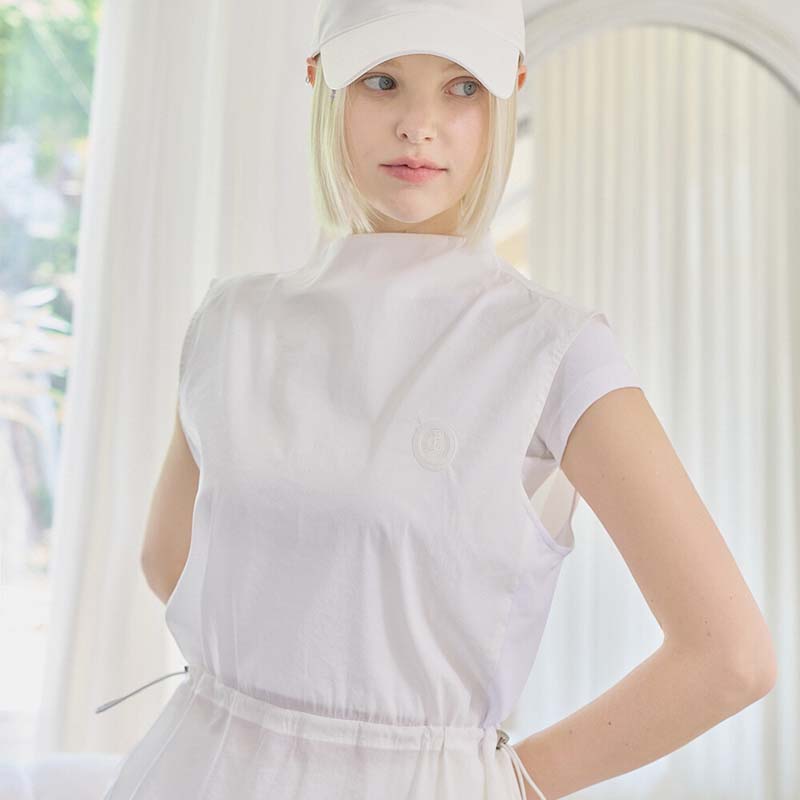 STRETCH SIDE PANEL VEST_White