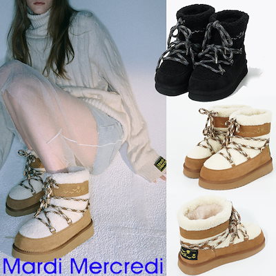 さらに100円引き◆Mardi Mercredi◆LUNE BOOTS ☆MARDI MERCREDI☆LUNE BOOTS_BLACK☆大人気☆