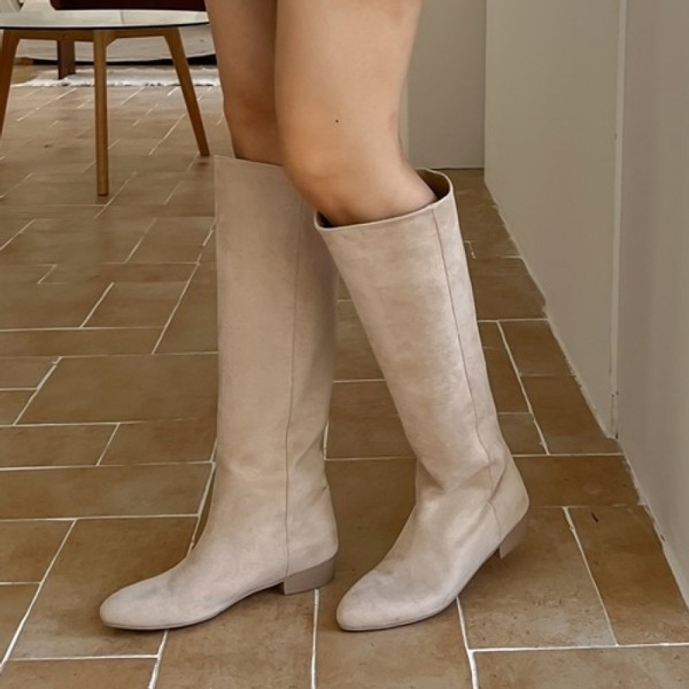 [Ninas Paris] スティレットスエードベーシックロングブーツ