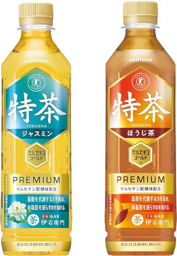 【セット買い】[トクホ]サントリー 伊右衛門 特茶 ジャスミン お茶 500ml×24本 & 伊右衛門 特茶 ほうじ茶 500ml×24本