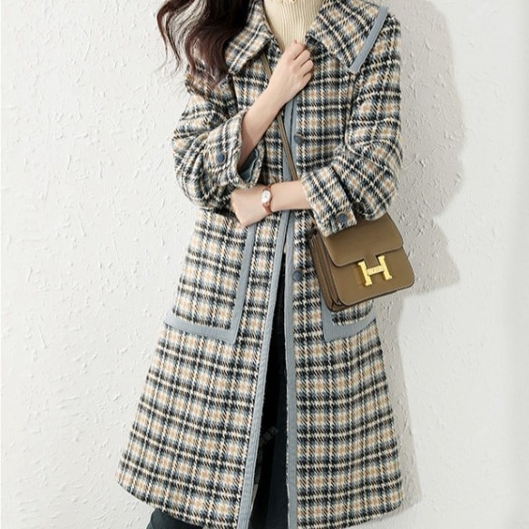 アウター コート 上着 ロング ロング丈 長袖 Vネック 襟付き かわいい 大人可愛い きれいめ