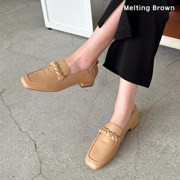 レディース秋のフラットシューズ牛革ローファー MT03
