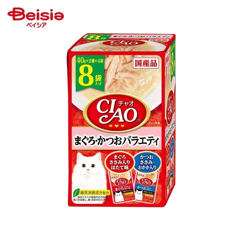 いなばペットフード CIAOパウチ まぐろ・かつおバラエティ （40g×8袋）×12個 ペット