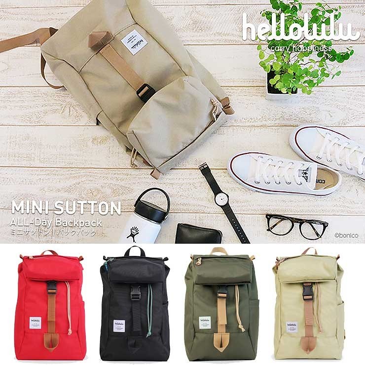 送料無料 リュック リュック レディース ハロルル hellolulu MINI SUTTON(ミニサットン) キャンバス バックパック デイパック メンズ ユニセックス ペア おそろ クリスマスプレ
