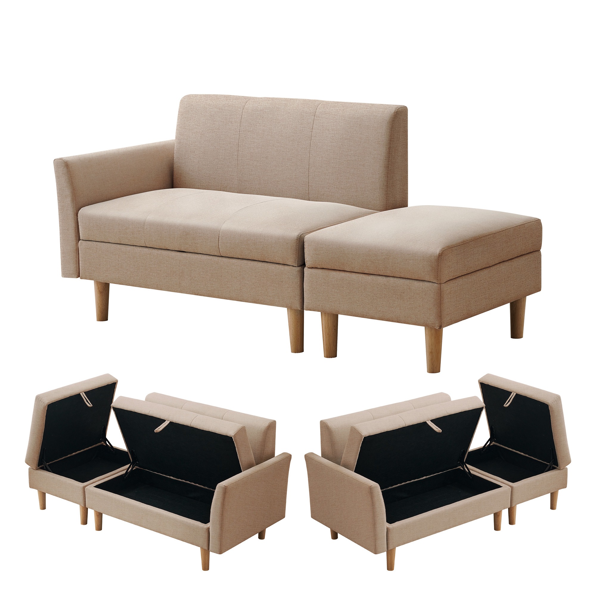 ソファカチン ソファー ソファ ソファーベッド 3P 3人掛けソファ 収納付きオードマン付き 11,247円