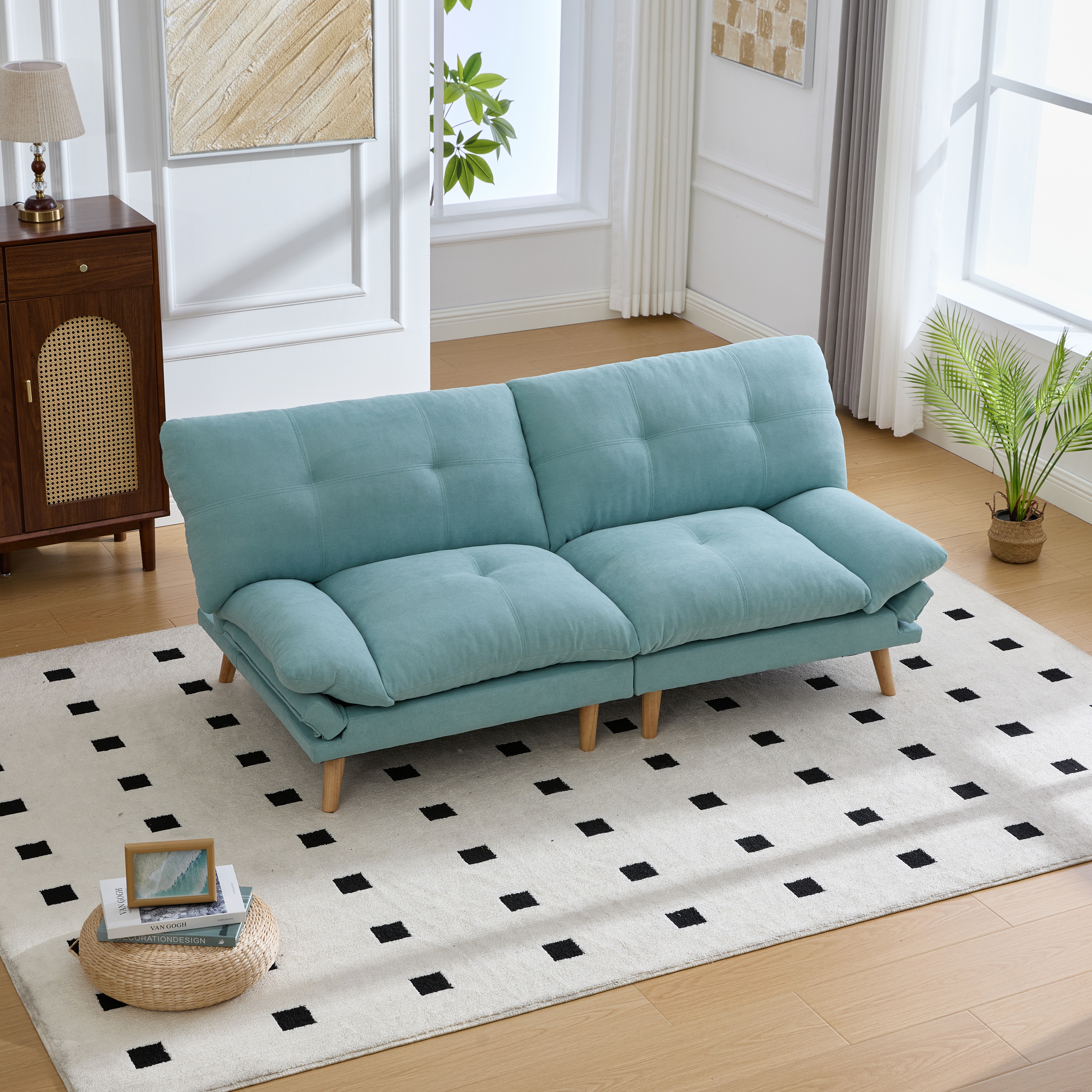 【国内即発送/無料配達】多機能ソファソファベッド2人掛けソファシングルソファコンバーチブルソファベッドは新築住宅リビングルーム寝室ゲストルームなどに最適ですスタイリッシュな家具-48