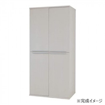 日本製組立家具 クローゼット ハンガーラック付収納 CO-NC-1990LBT 白木目（2梱包）