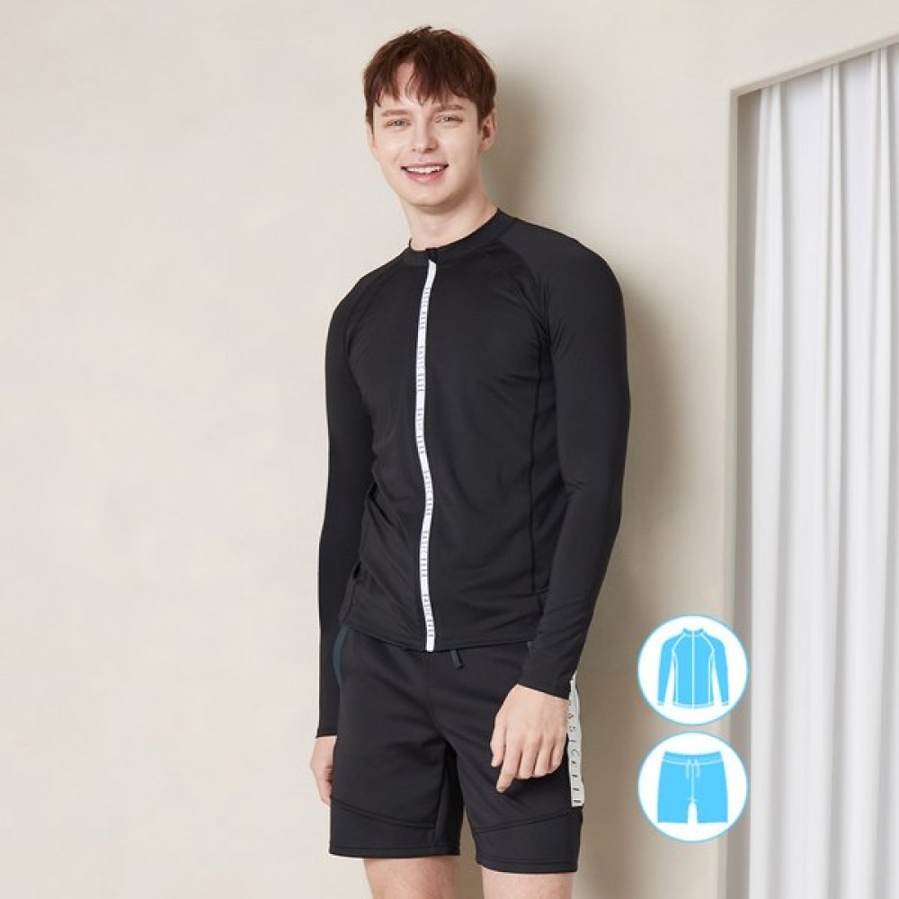 ベーシックエルメンズロゴジップアップラッシュガードビーチショーツセット BEM-V915K+BEM-V916K 6,776円