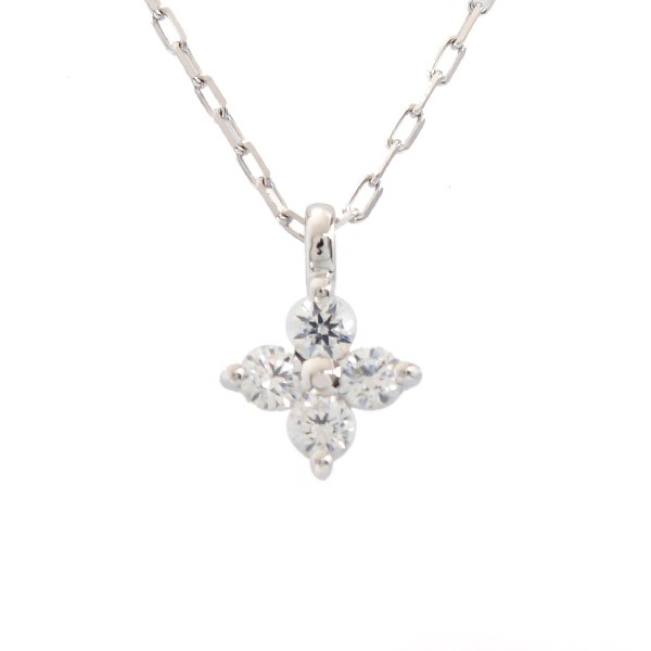 リボン済＆紙袋 正規品 ネックレス レディース フラワーモチーフ ネックレス ペンダント プレゼント アクセサリー ジュエリー K10ホワイトゴールド 祝い