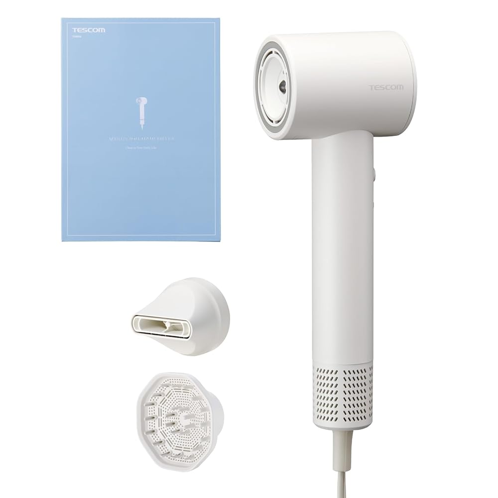 テスコム TESCOM ドライヤー マイナスイオン TD863A-W ホワイト 5モード センシング機能 ディフューザー付 退色抑制