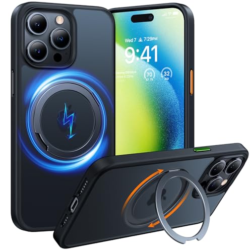 多機能360度回転スタンドTORRAS iPhone 15 Pro 用 ケース 縦横両対応 Halbachマグネット搭載 MagSafe対応 米