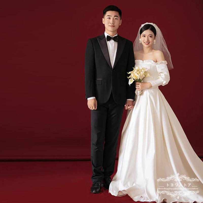 ウェディングドレス 購入安い ウエディングドレス 長袖 オフショルダー 花嫁ドレス 二次会 披露宴 ブライダル パーティードレス 海外挙式 前撮り