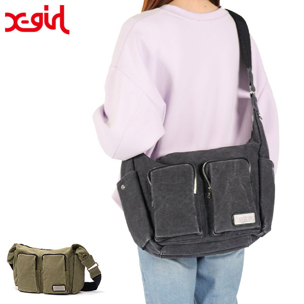 ショルダーバッグ レディース 斜めがけバッグ 大きめ ブランド 斜めがけ 大人 軽量 可愛い かわいい A4 DOUBLE POCKET MESSENGER BAG 105251053003