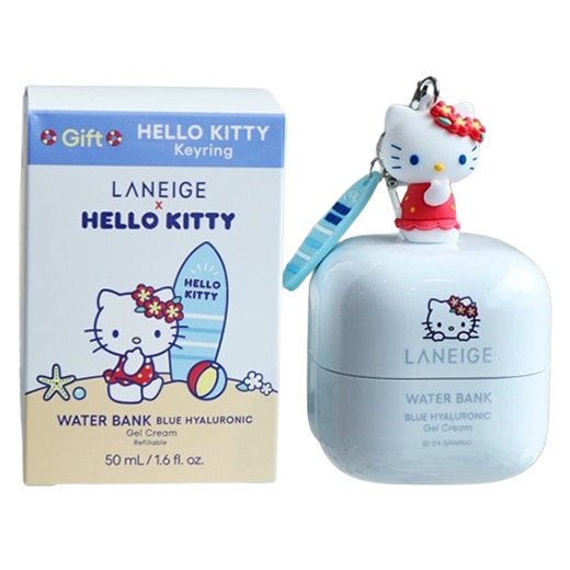 HELLO KITTY LIMITED EDITION / WATER BANK BLUE HYALURONIC GEL CREAM 50ml / keyring