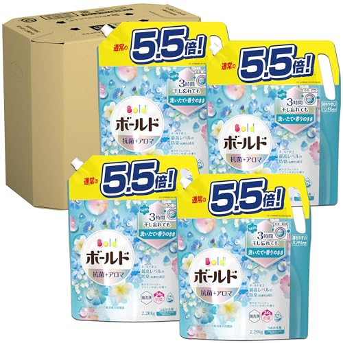 [ケース販売] [大容量] ボールド 洗濯洗剤 液体 フレッシュフラワーサボン 詰め替え 2,200g4袋