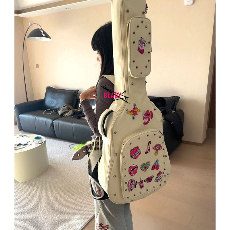 エレキギター　音楽初心者から愛好家まで演奏して楽しめるバック付きスモークゴーストラビットギターバッグ41インチ専用オリジナルハンドメイドカスタムエレクトリックギターバッグ