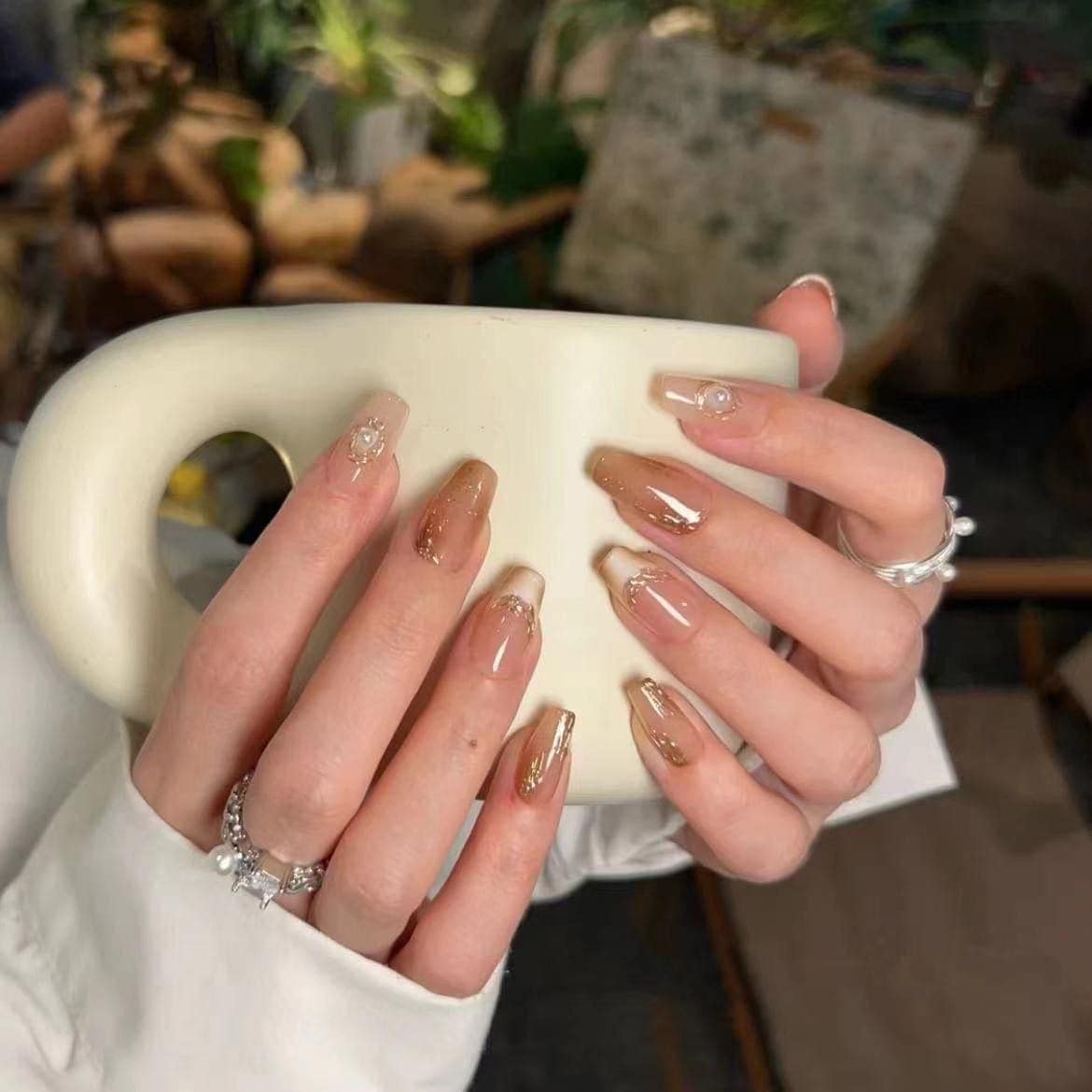 003 手作り光線療法ウェアラブルネイルメイラードウェアラブルネイル卸売完成品再利用可能なマニキュア