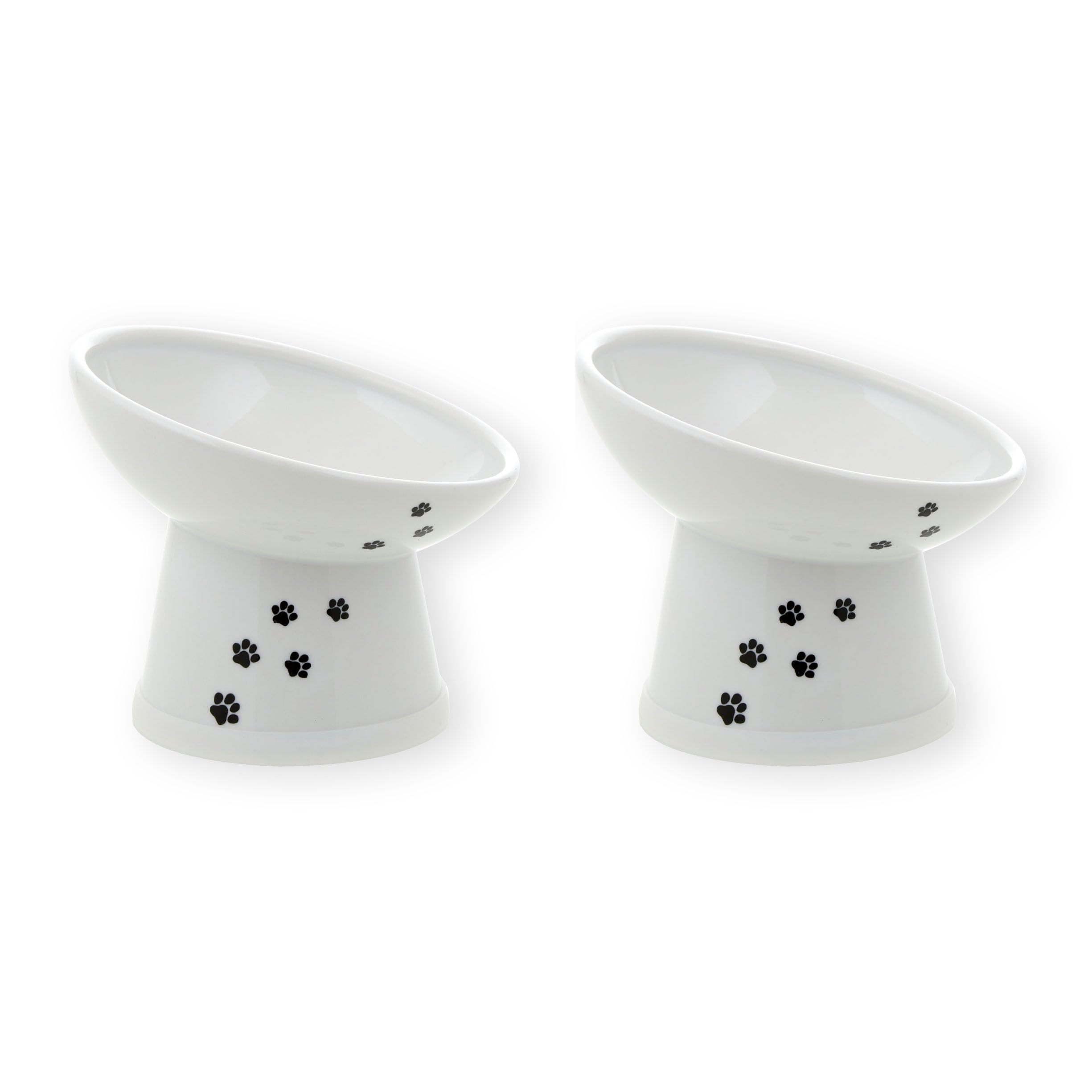 猫壱 ハッピーダイニング 猫用 脚付にゃにゃめフードボウル レギュラー 猫柄 吐き戻し軽減 電子レンジ＆食器洗浄機対応 2個セット