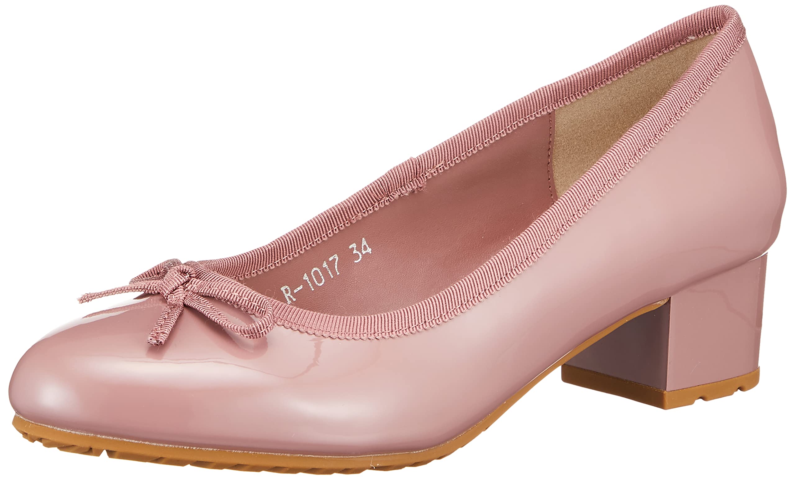 [オリエンタルトラフィック] レインパンプス バレエシューズ 太めヒール 晴雨兼用 滑りにくい 大きいサイズ 小さいサイズ 歩きやすい 防水 レディース ピンク 25.0 cm