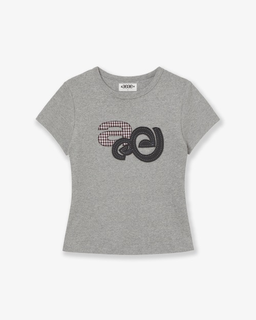【AEAE】 APPLIQUE LOGO TEE [MELANGE GREY] 正規品