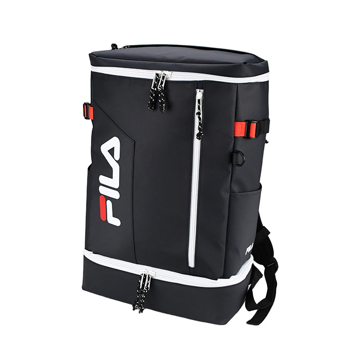 FILA スクエア リュック ディパック レディース 大容量 メンズ 通学 男女兼用 黒 ブラック アウトドア 一泊用 女の子 男の子 大きめ おしゃれ 軽い リュックサック キャンプ 旅行