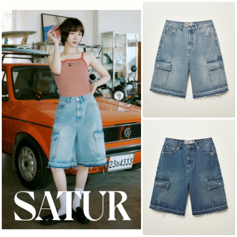 【SATUR】 CARGO BERMUDA DENIM SHORS : 2COLORS 16,500円