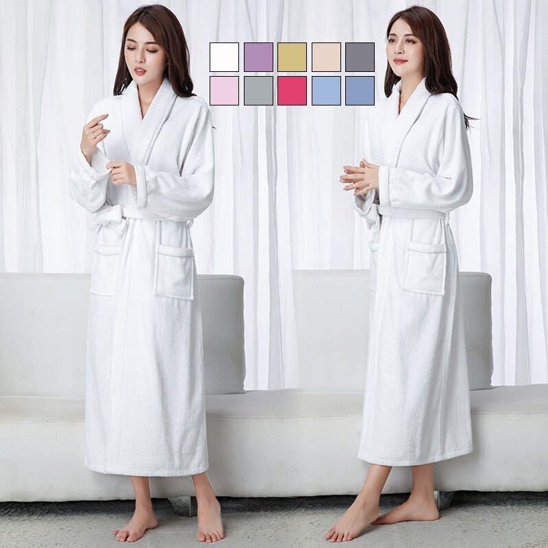 【10点セット】バスローブ ウェア メンズ レディース マキシ丈 ロング丈 ガウン 長袖 サウナ ホ1416