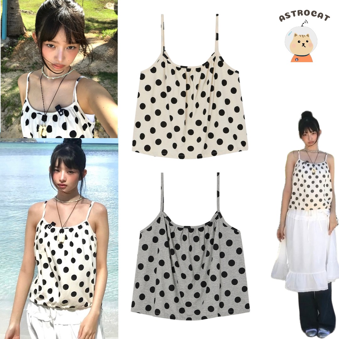 【アイヴレイ着用 IVE着用 アイドル着用】Polka Top_2Colors