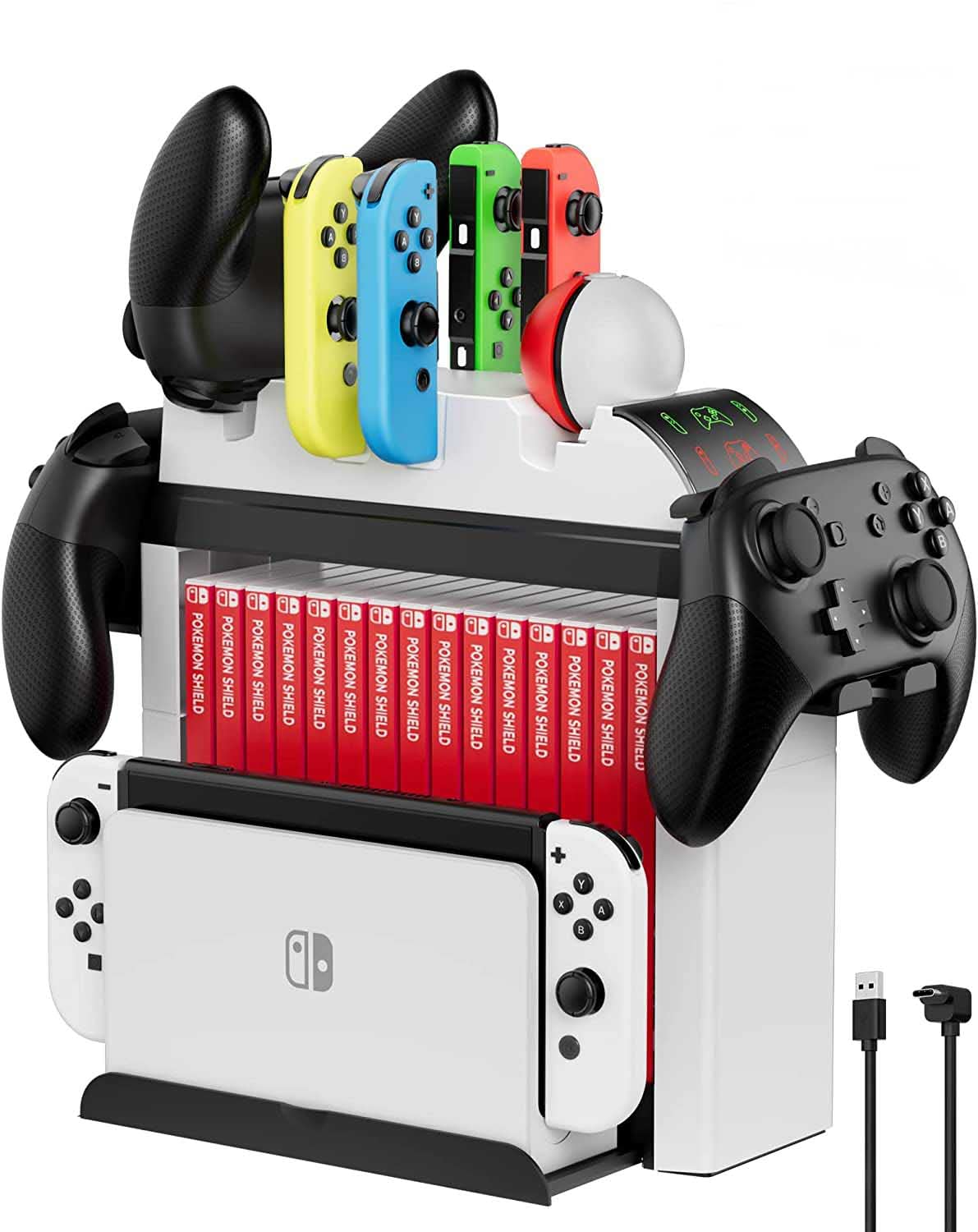 スタンド充電収納 Joy-Con充電スタンド Swich収納スタンド Joy-Con/モンスターボール/Proコントローラー6台同時充電 Switch/Switch OLED/sw 57524