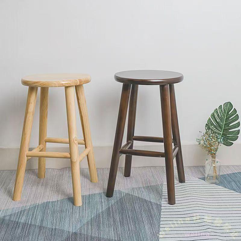 天然木スツール 丸型 木製椅子 ダークブラウン ウッドスツール 玄関/リビング/サイドに しっかり安定 シンプルで使いやすい