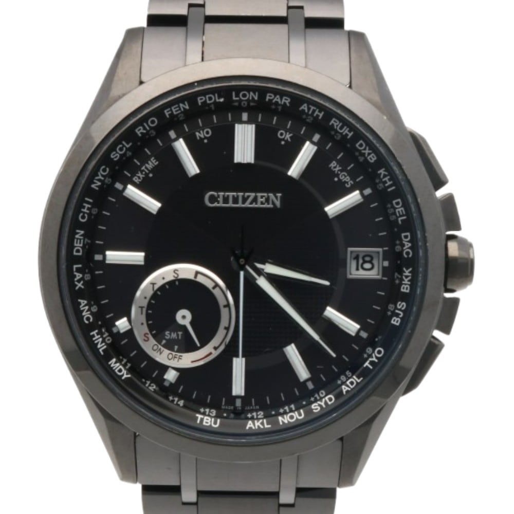 シチズン エコドライブ アテッサ 腕時計 チタン F150-T021590 ソーラー 1年保証 CITIZEN 中古 美品