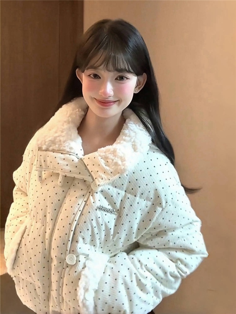 最低価格挑戦2025 秋冬ふっくら中綿 レトロ襟付きジャケット 厚手 防寒あったかアウター ハイネック暖かい羽織るかわいいジップアップフェイクムートン長袖トレンド裏サイズシルエット韓国ファッションレデ